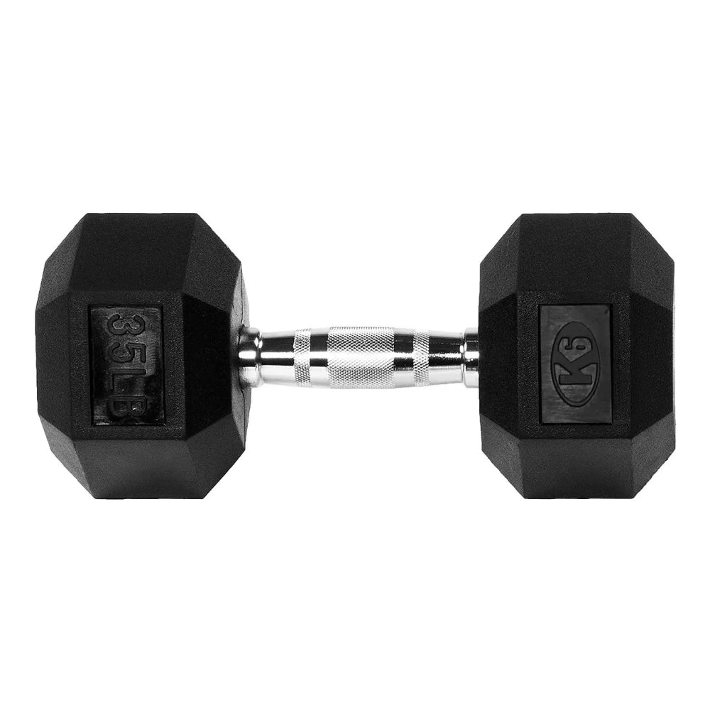 K6 Mancuerna Pesa Encauchetada Gim Hex 35Lb