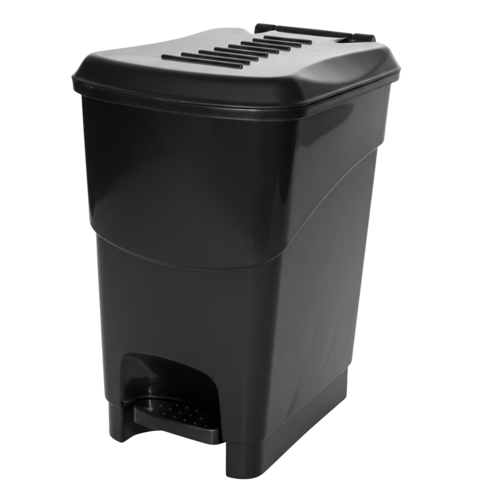 Alfa Hogar Papelera Pedal Bin Cuadrada Color Negro 9Lt.