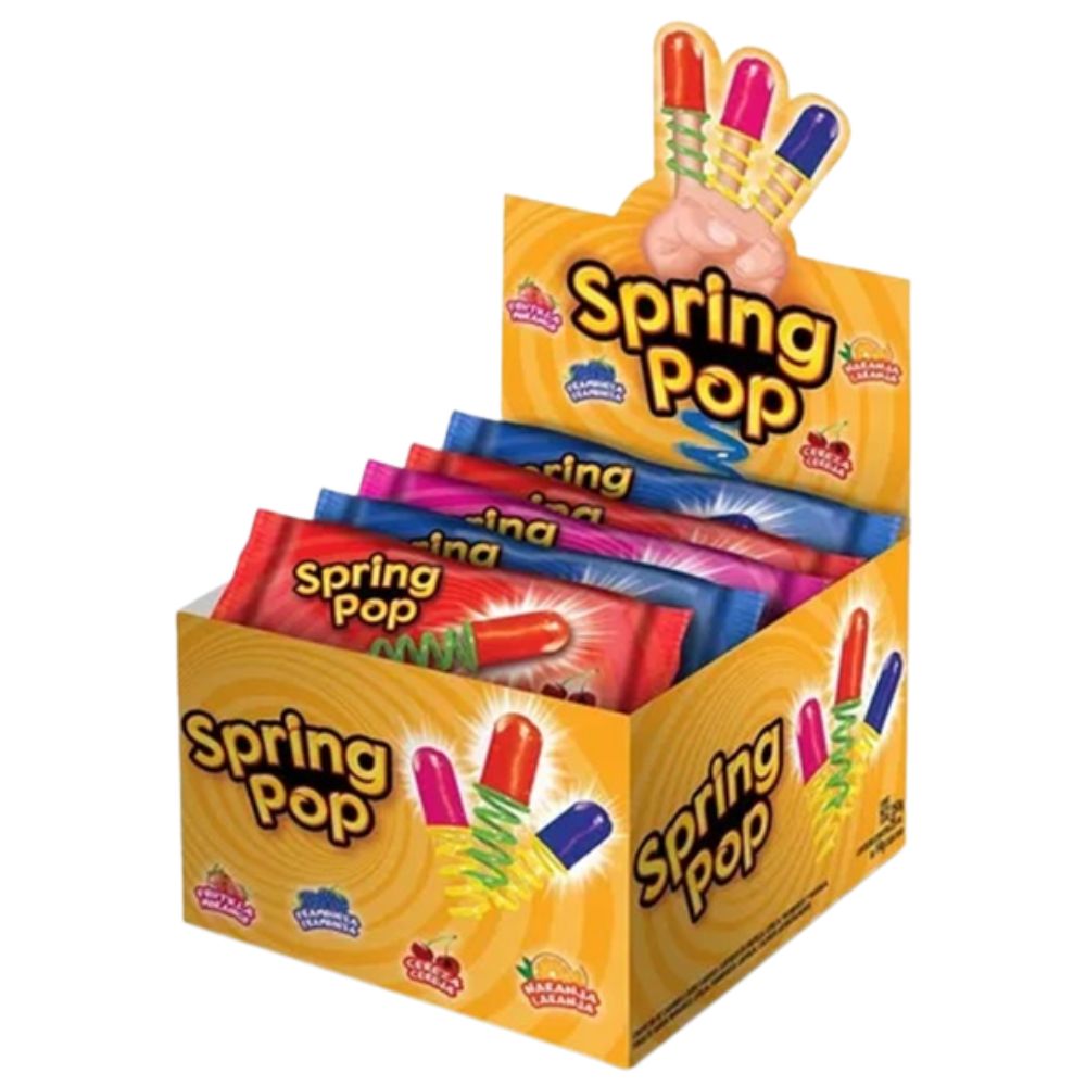 Spring Pop Caramelo con Resorte Sabores Surtidos 12 grs c/u 36 Und