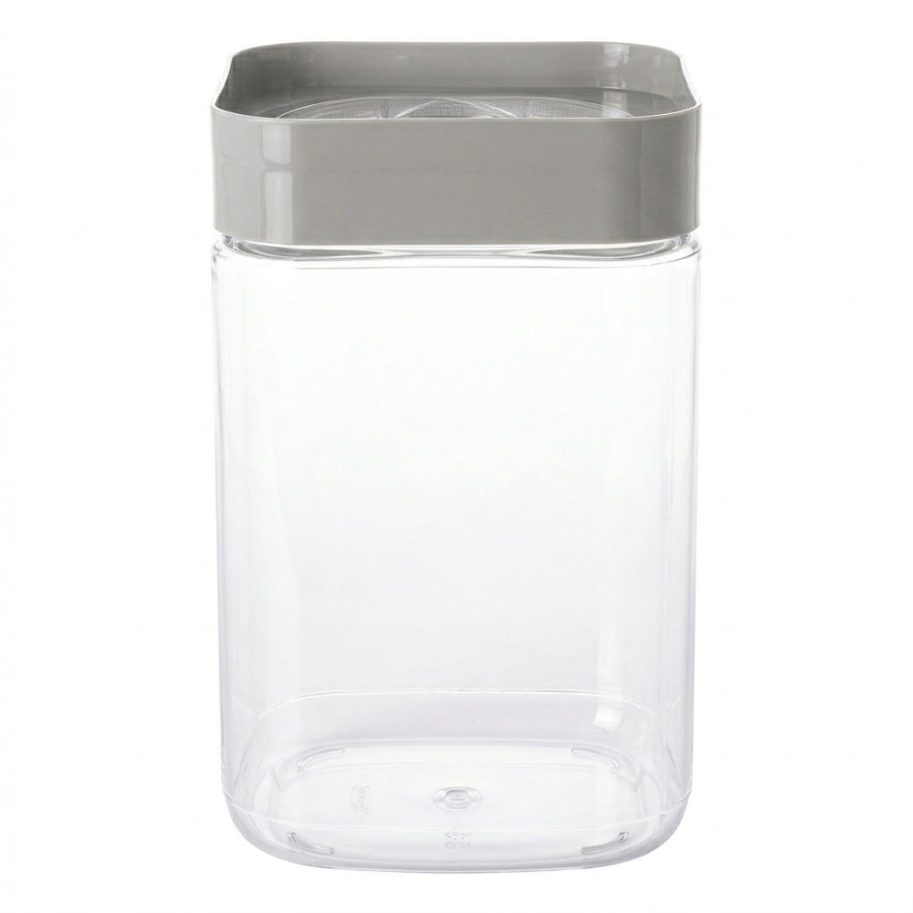 Alfa Hogar Recipiente Hermético Cuadrado con Tapa Color Gris 2L