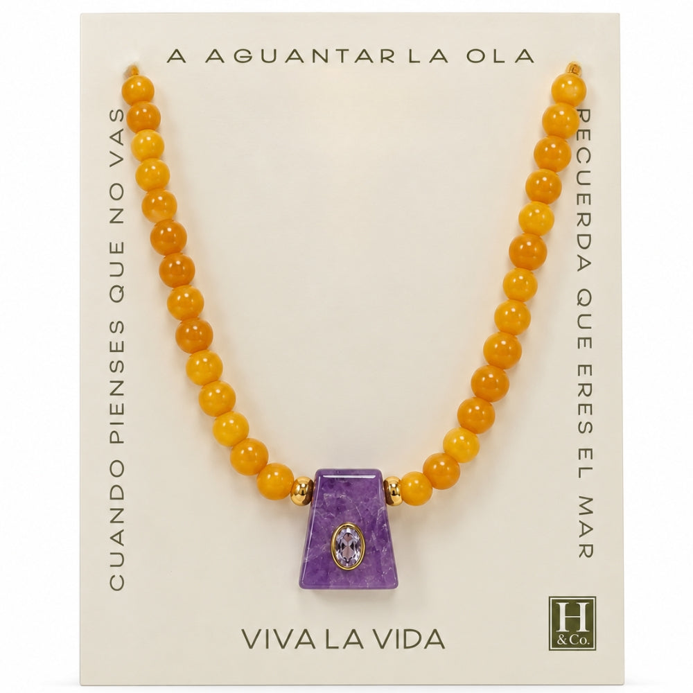 H&Co Collar Ajustable Para Damas Kans Amatista