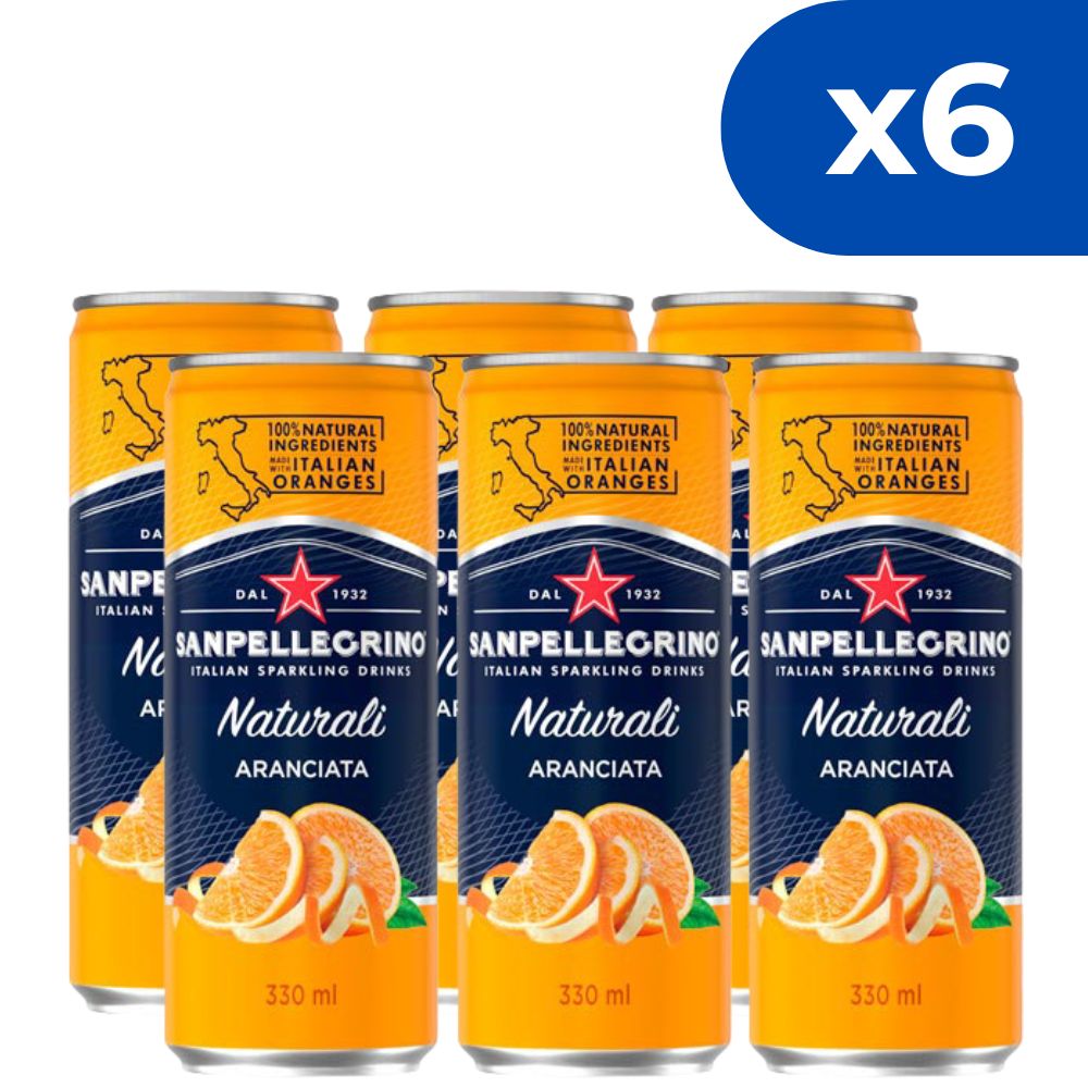 Agua Sparkling San Pellegrino Aranciata 330ml 6 Und