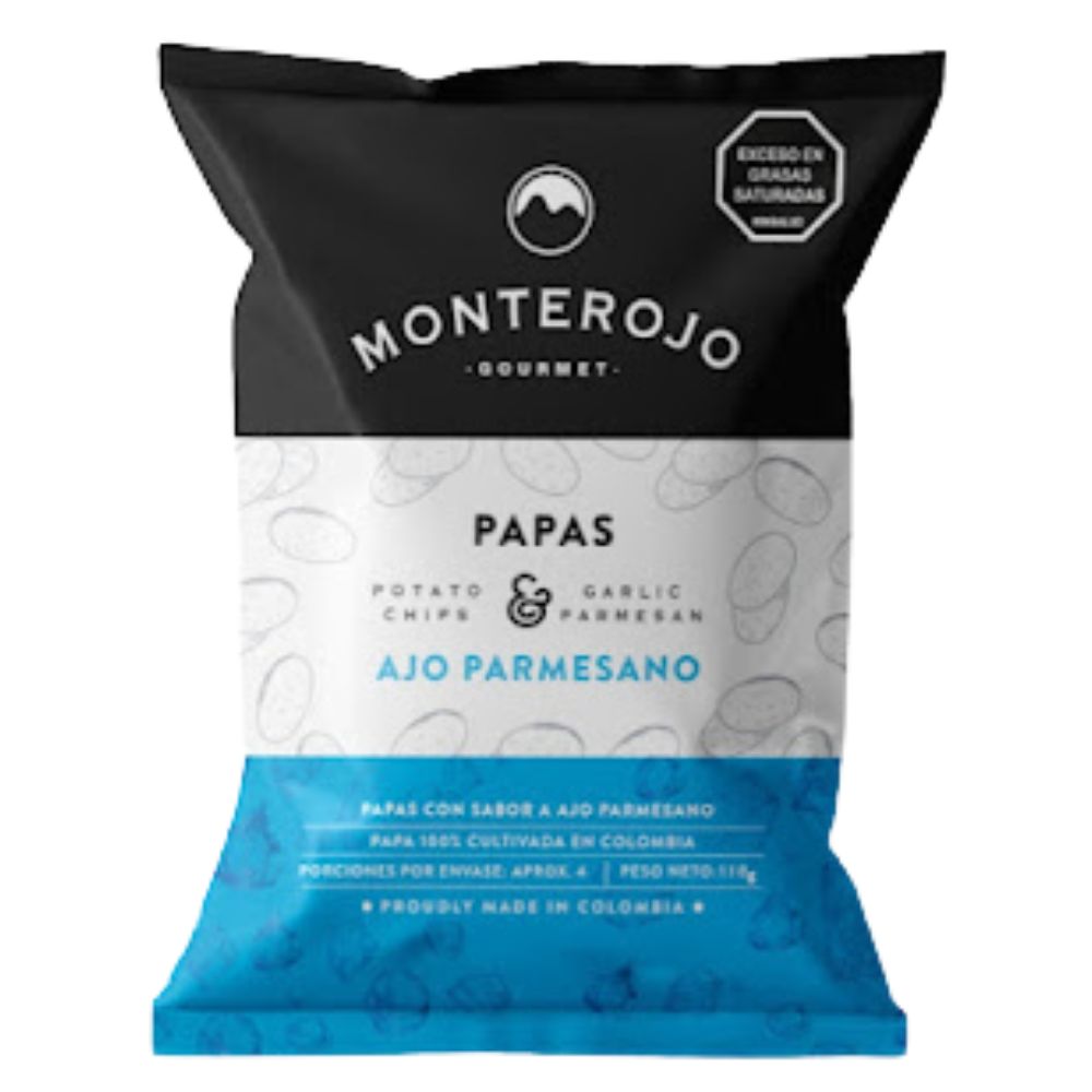 Monterojo Papas con sabor a Ajo Parmesano 100gr
