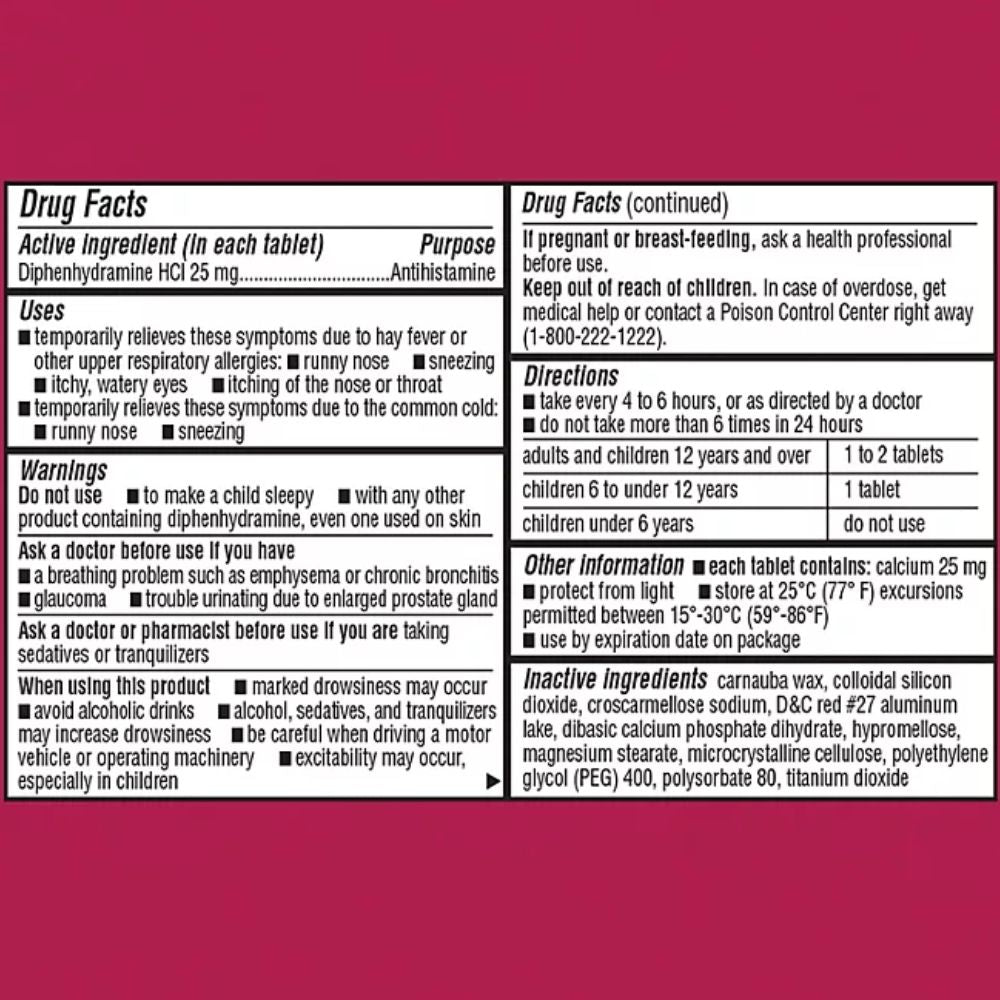 Allergy Relief Member’s Mark 25mg 600 Tabletas