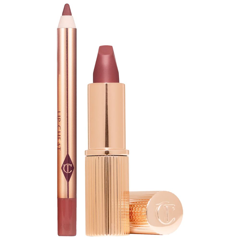 Charlotte Tilbury Mini Pillow Talk Lipstick & Liner Set Color Pillow Talk-Pillow Talk Medium