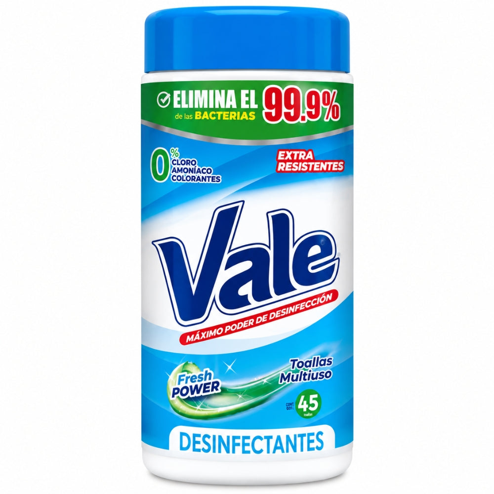 Vale Toallitas Desinfectantes Natural Fresh Power 45 unidades