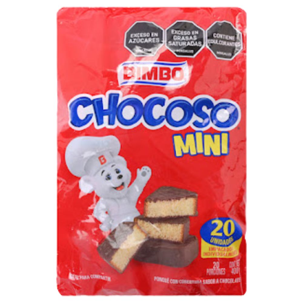 Ponque Chocoso Mini Bimbo Bolsa 20 Und 400gr