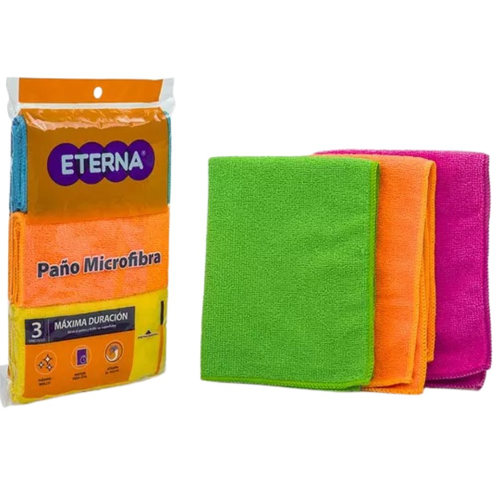 Eterna Paño Microfibra Color Surtido 3 Und