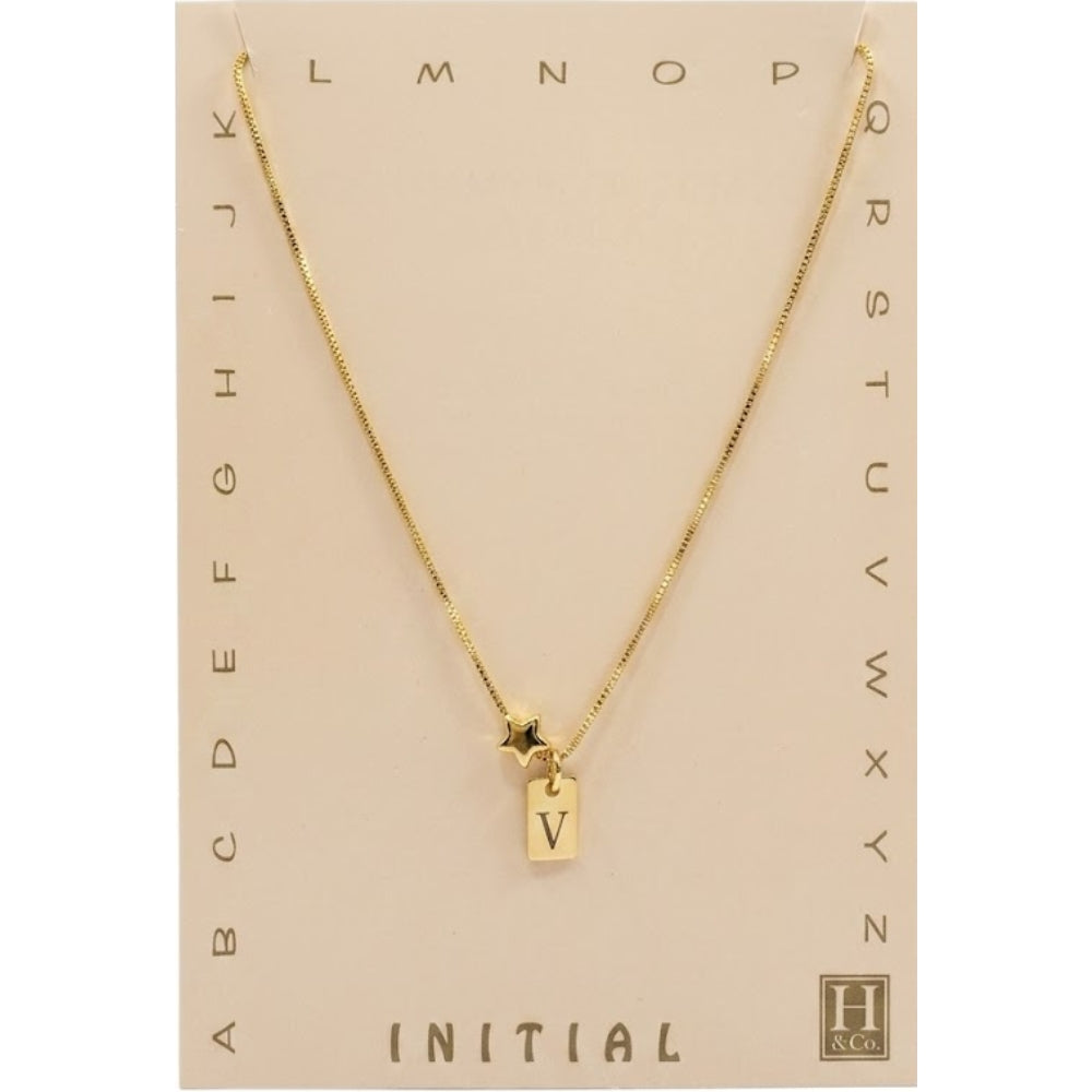 H&Co Collar de Cadena Plaquita Inicial V
