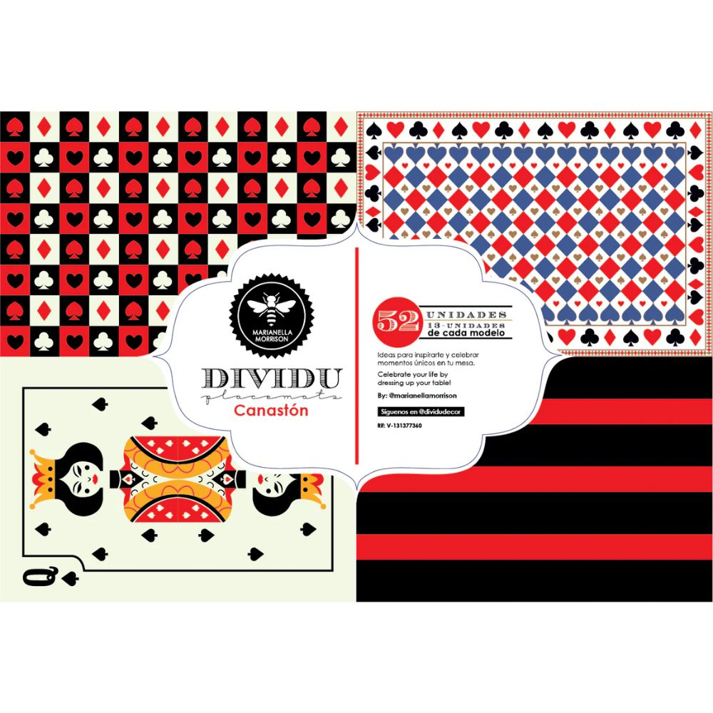 Block de 52 Individuales Marianella Morrison de Papel Dividu Canaston