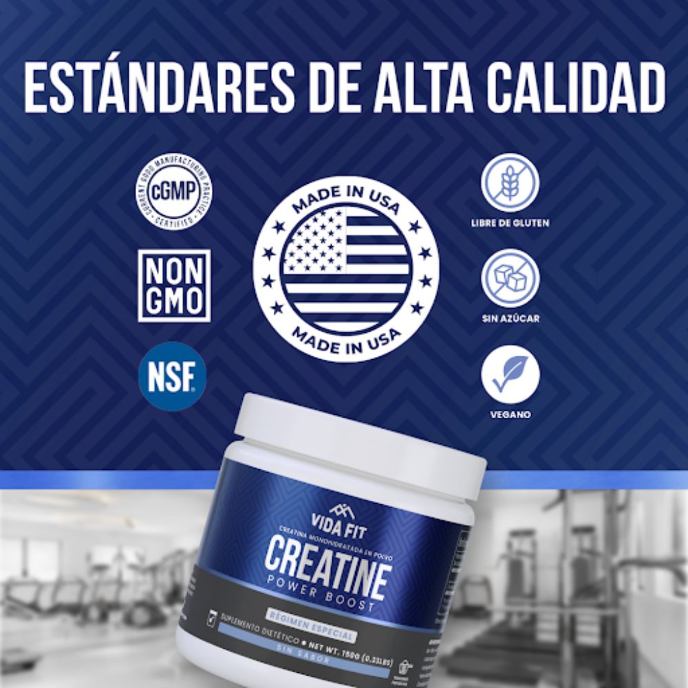 Vida Fit Creatine Power Boost Sin Sabor 150gr