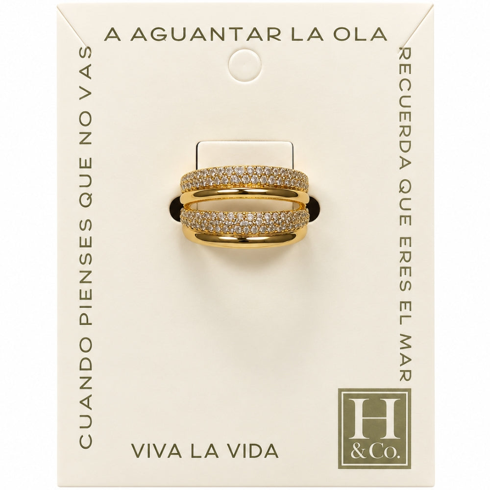 H&Co Anillo Ajustable Para Damas Halo