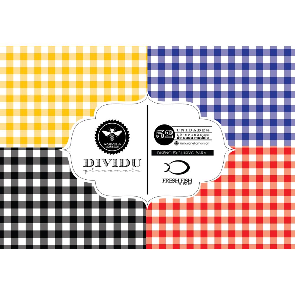 Block de 52 Individuales Marianella Morrison de Papel Dividu Picnic