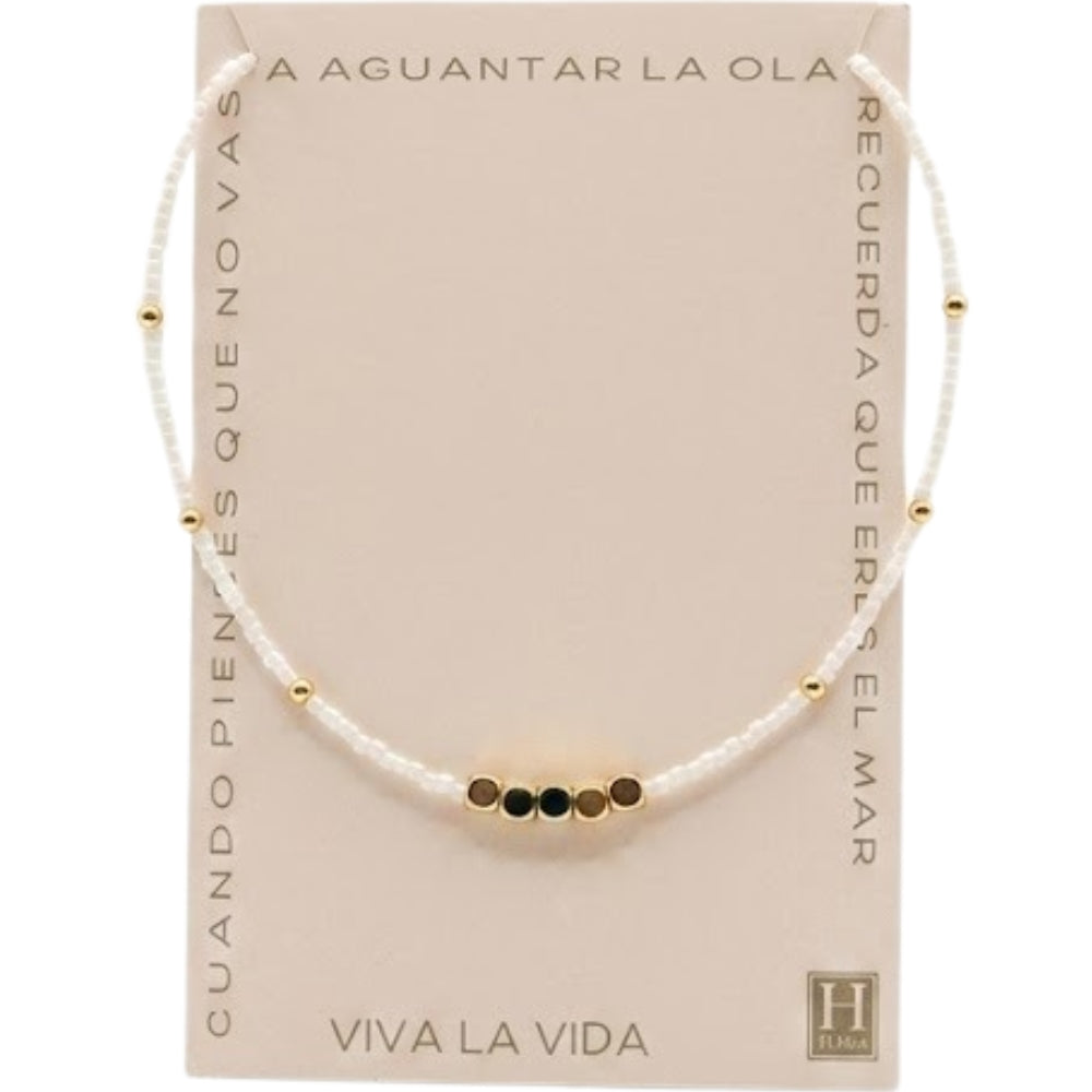 H&Co Collar Mostacilla Blanco