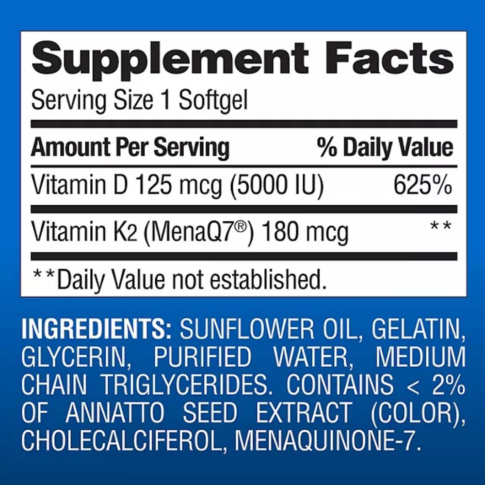 Vitamin K2 +D3 Member's Mark 150 Softgels