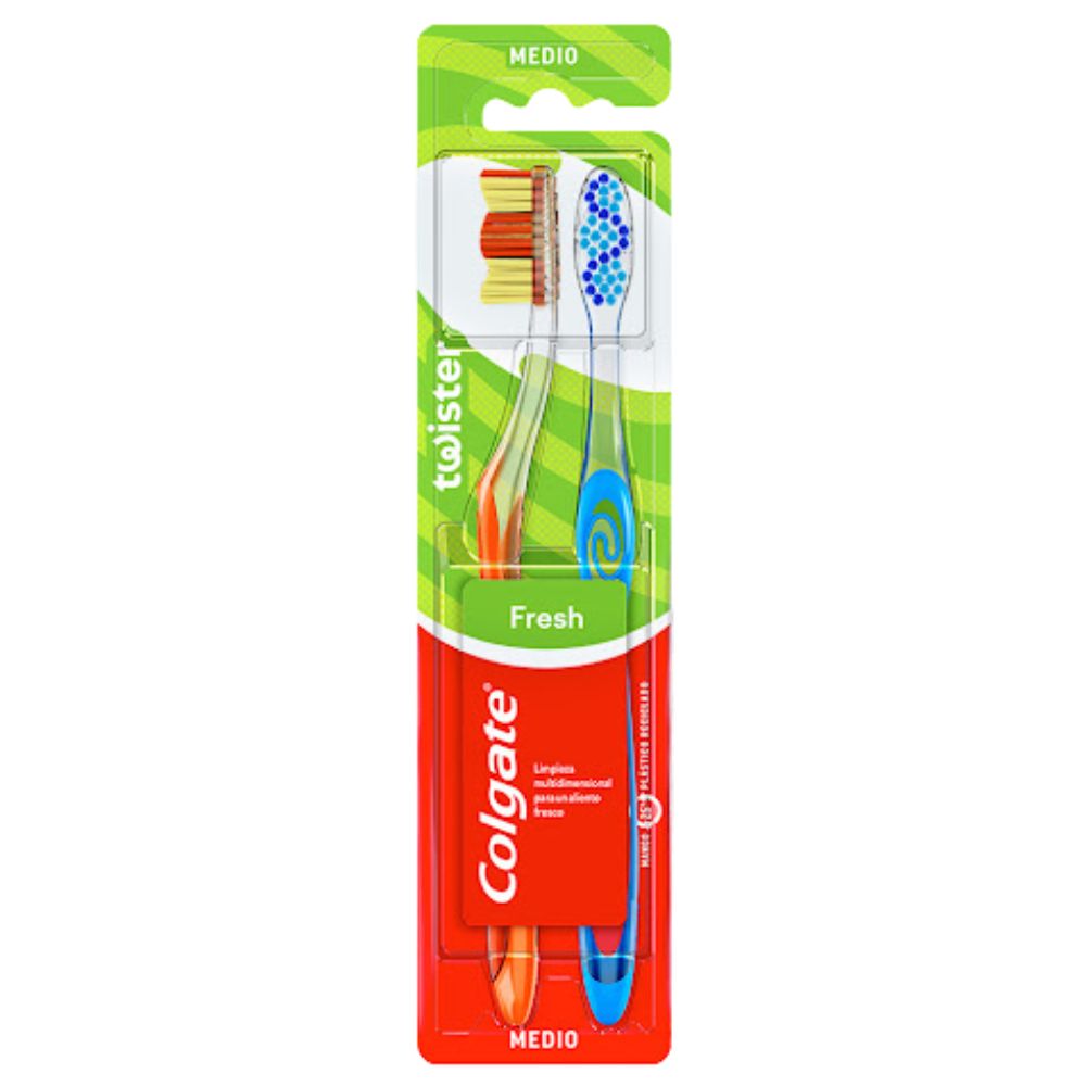 Cepillo Dental 2 Und Colgate Twister Fresh Medio