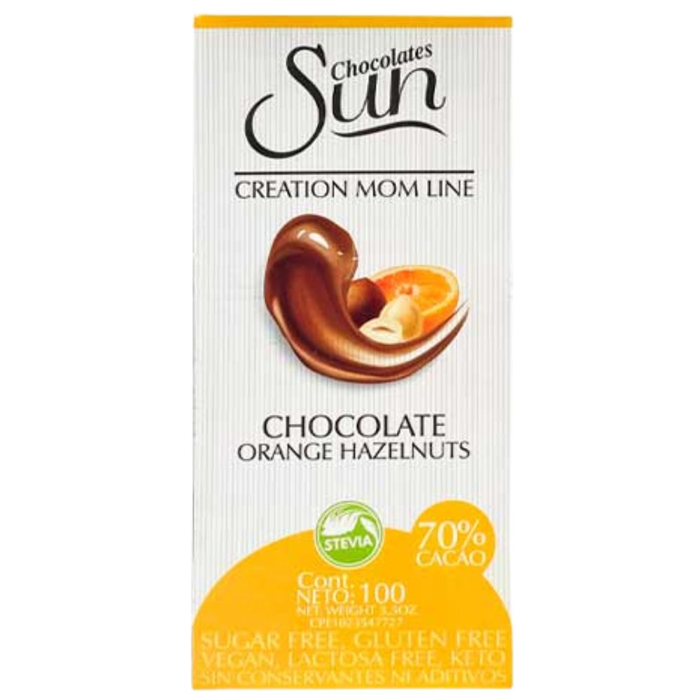 Chocolate Sun Creation Mom Line 70% Cacao Chocolate Orange Hazelnut 100gr