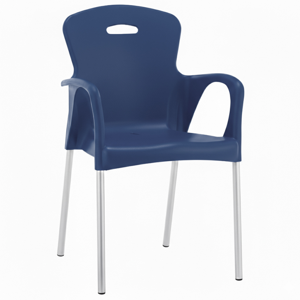 Alfa Hogar Silla Roma Con Patas Metálicas Color Azul