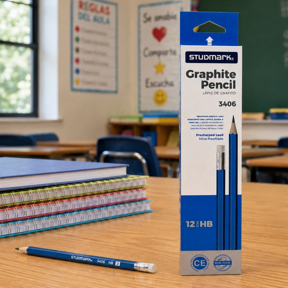 Studmark Caja Lapiz Plastico Azul 12 Unidades