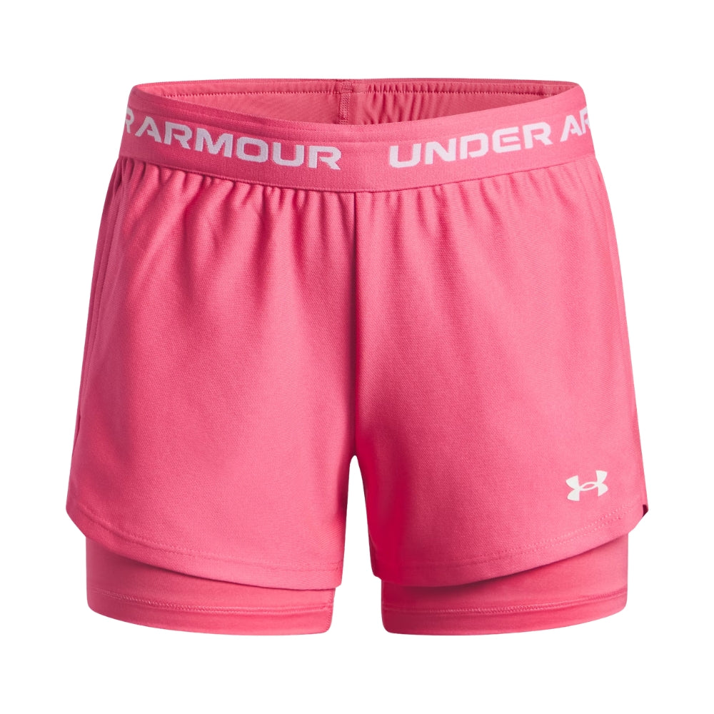 Under Armour Short Deportivo Play Up 2 en 1 Para Damas Color Rosa