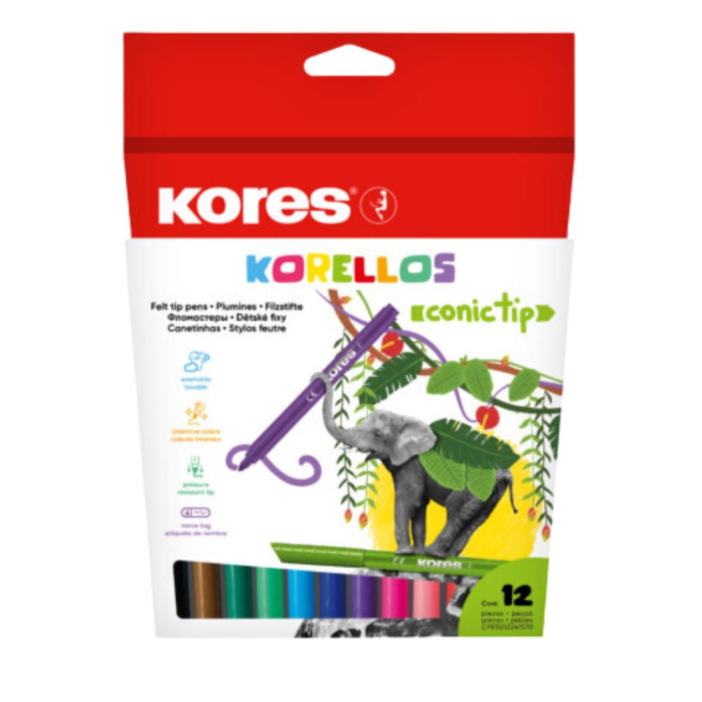 Kores Marcadores Korello Punta Cónica 12 Und