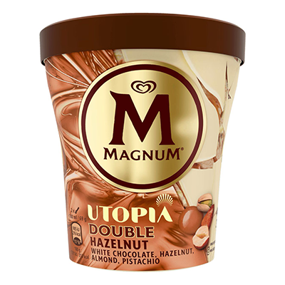 Helado Magnum Utopía Double Hazelnut White Chocolate/Almond & Pistachio 440ml