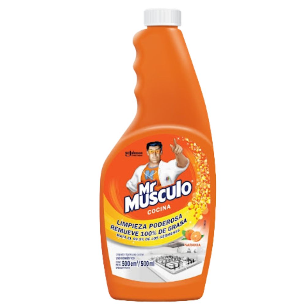 Mr Musculo Limpiador Antigrasa Naranja Repuesto 500ml