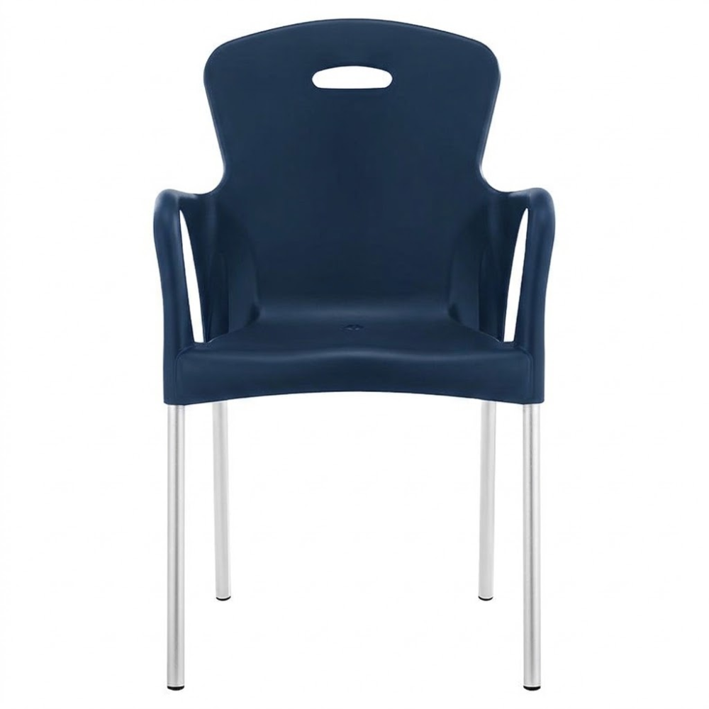 Alfa Hogar Silla Roma Con Patas Metálicas Color Azul
