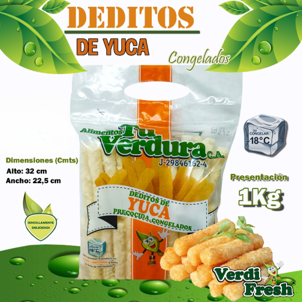 Verdi Fresh Deditos de Yuca Precocida Congelada 1 Kilo