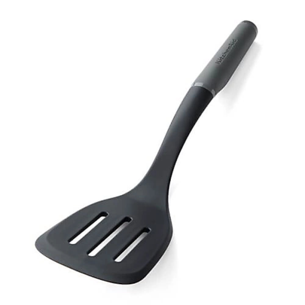 KitchenAid Espatula Ranurada De Nylon Antiadherente Color: Gris
