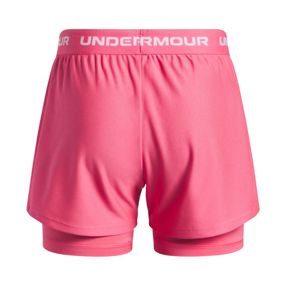 Under Armour Short Deportivo Play Up 2 en 1 Para Damas Color Rosa