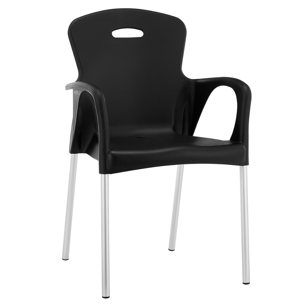 Alfa Hogar Silla Roma Con Patas Metálicas Color Negro