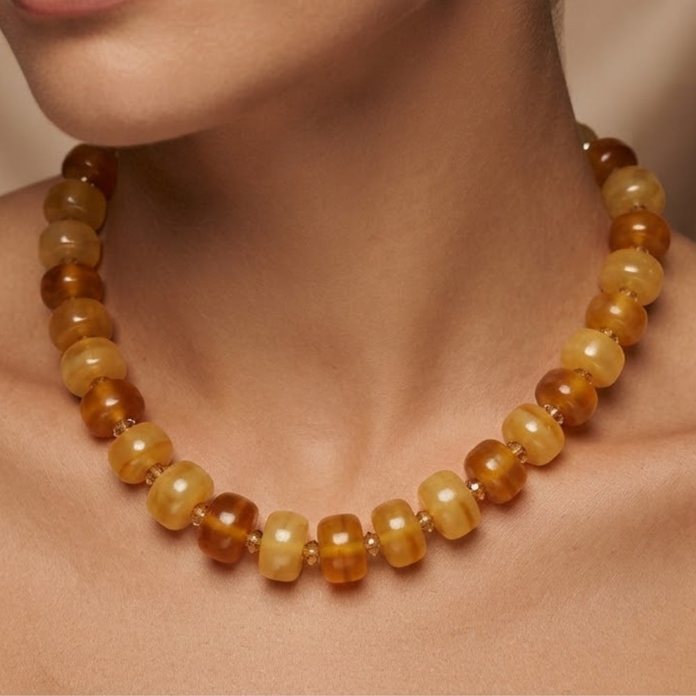 H&Co Collar Ajustable Para Damas Aura Ámbar