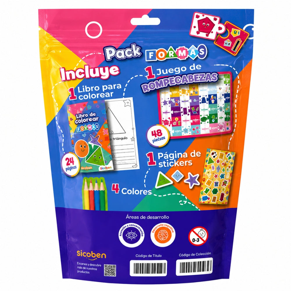 Sicoben Pack Diversion en Piezas Y Color Formas 3+