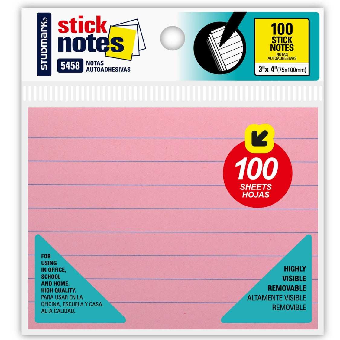 Studmark Notas Adhesivas 7.5 x 10 cm 100 hojas 2 Opciones
