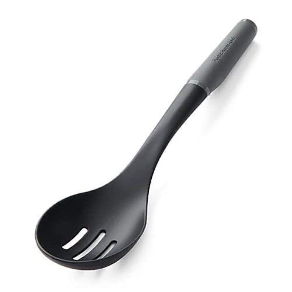 KitchenAid Cuchara Ranurada Antiadherente De Nylon Color Gris
