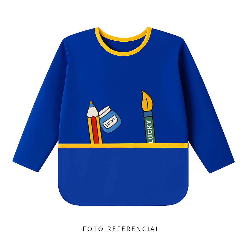 Pointer Delantal Para Niños Manga Larga 1 Und 3+ Colores Varios