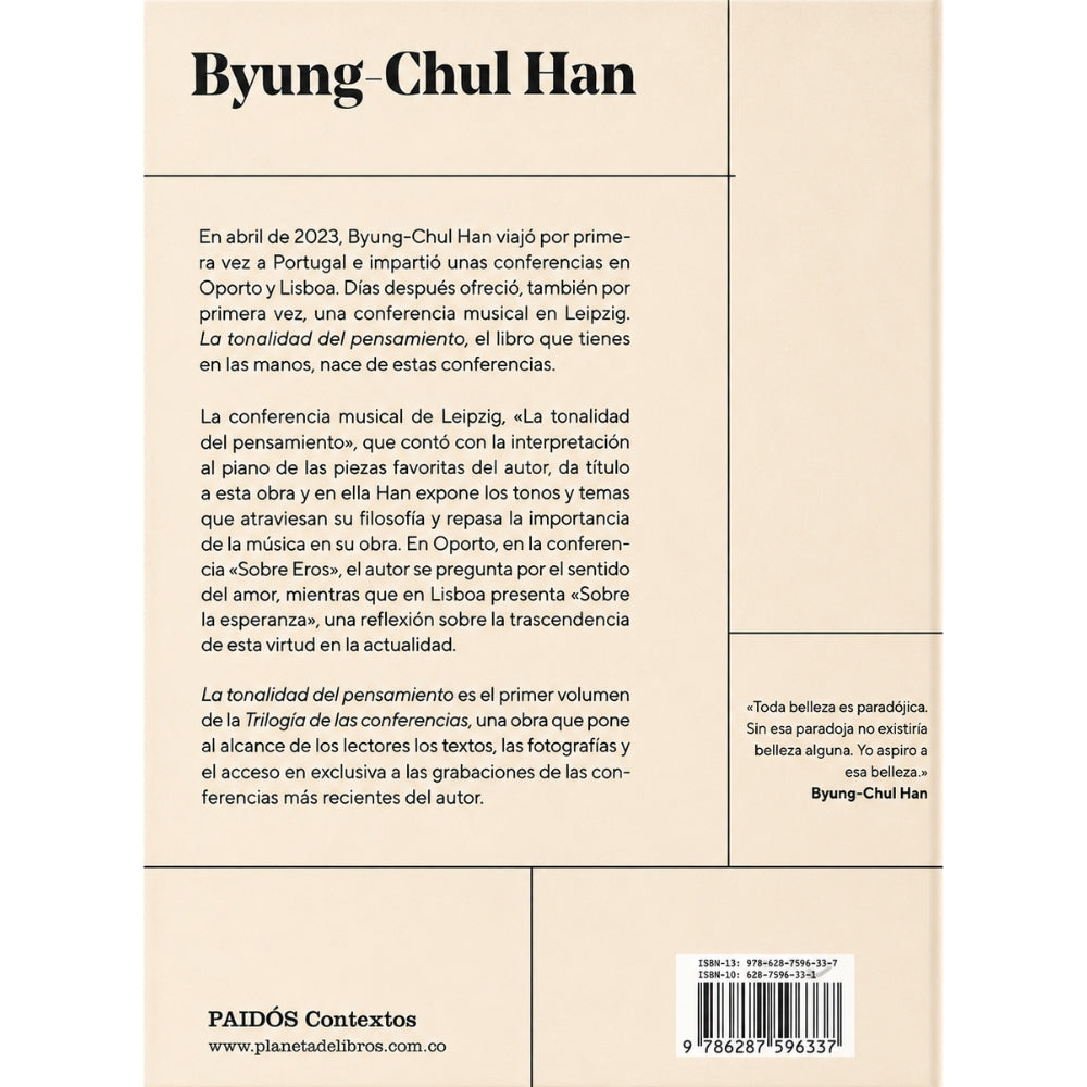 Byung-Chul Han “La Tonalidad Del Pensamiento”