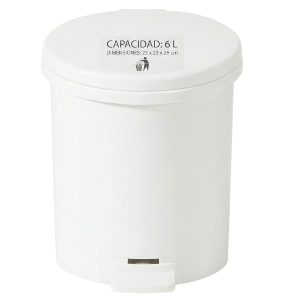 Alfa Hogar Mini Papelera Pedal Bin Color Blanco