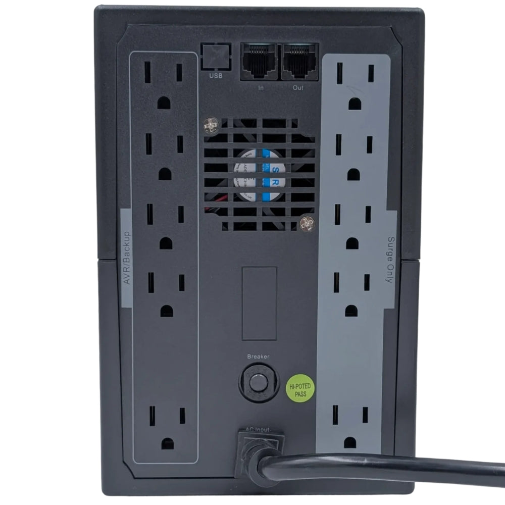 Jemip UPS Volt Guard Pro 1200W 10 Tomas Color Negro