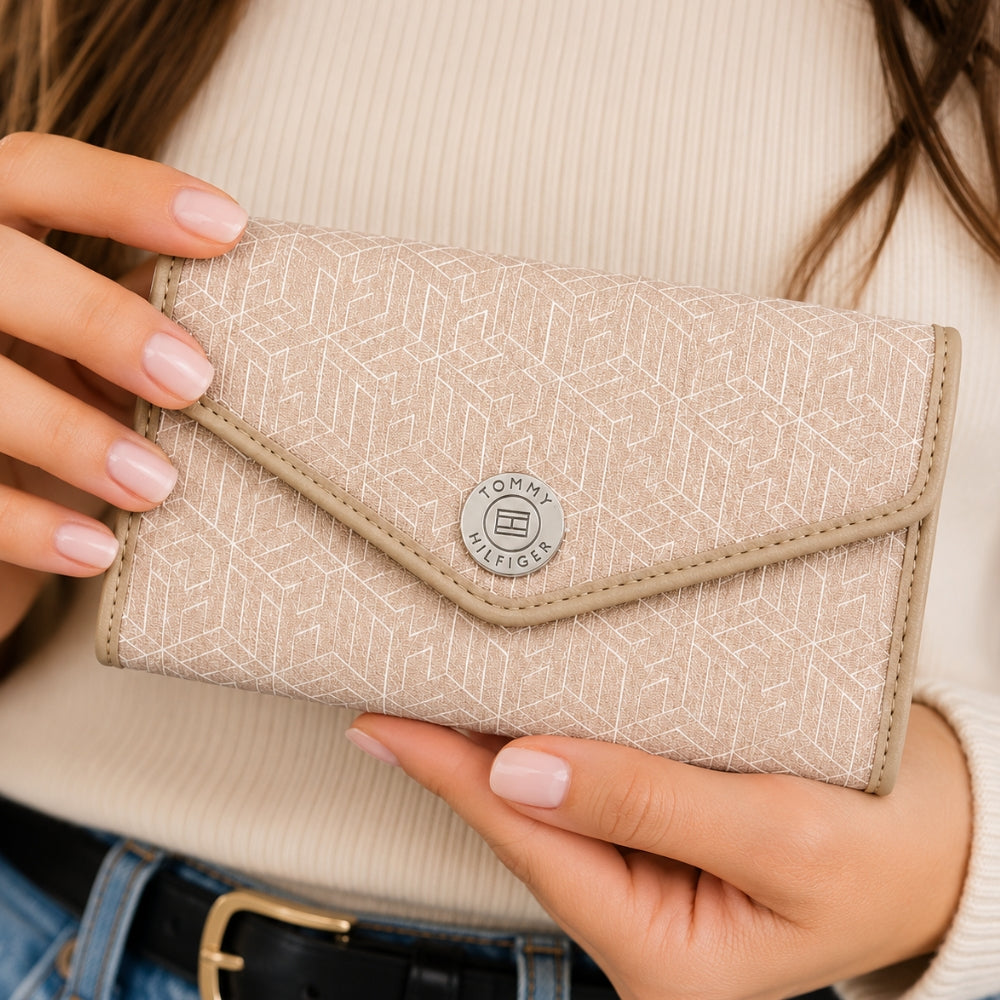 Tommy Hilfiger Monedero con Tapa Beige