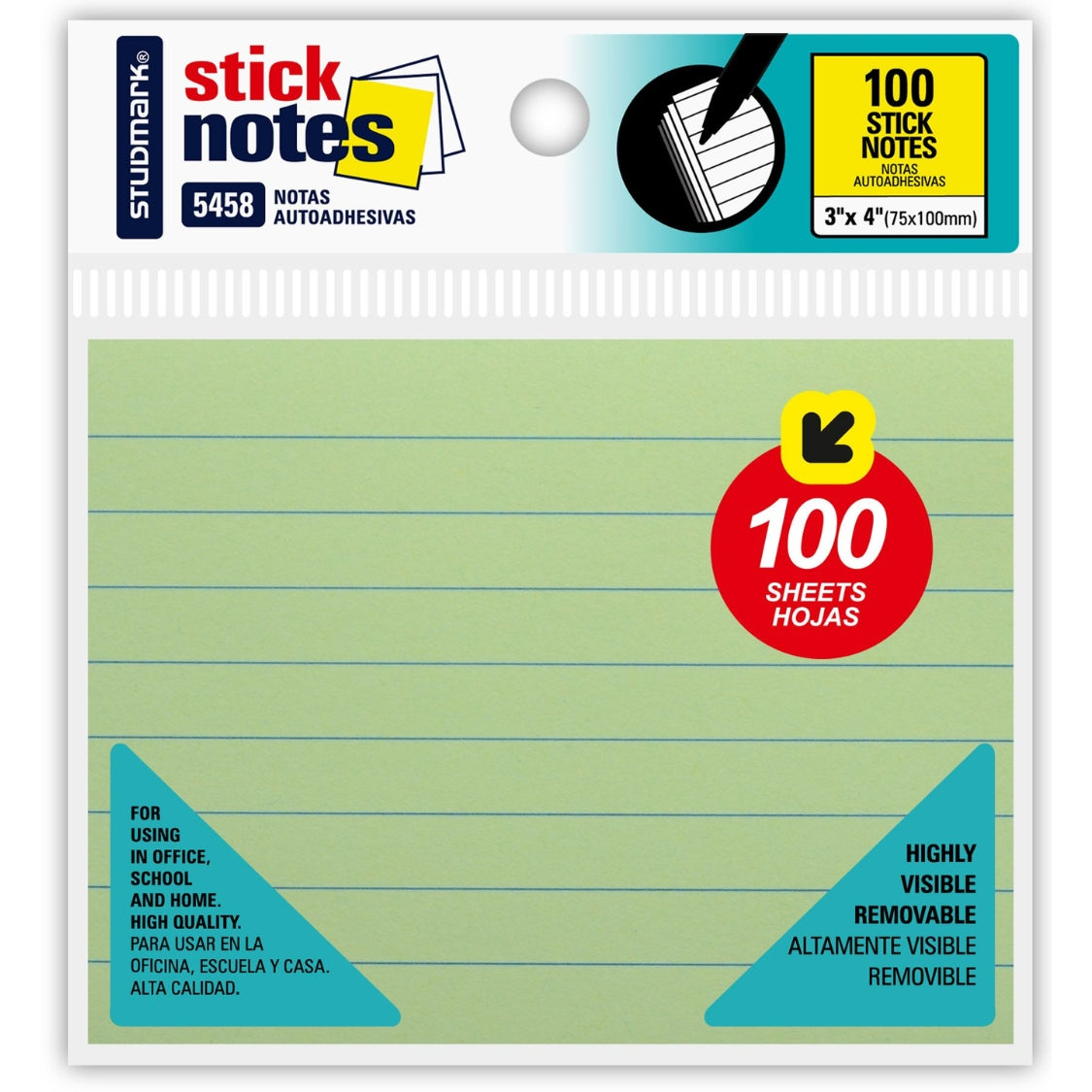 Studmark Notas Adhesivas 7.5 x 10 cm 100 hojas 2 Opciones