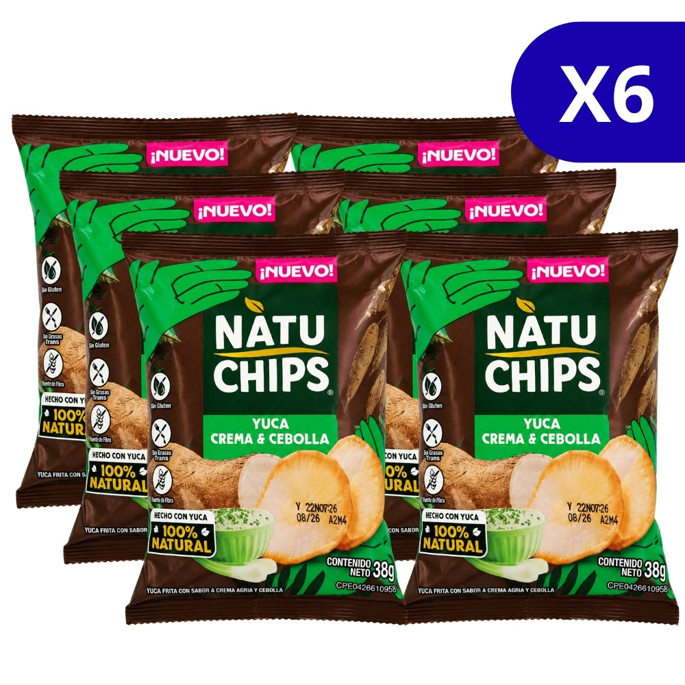 Natuchips Yuca Crema y Cebolla Pack 6und x 38gr
