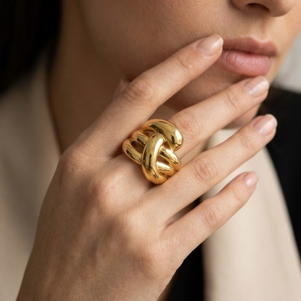 H&Co Anillo Ajustable Para Damas Knot