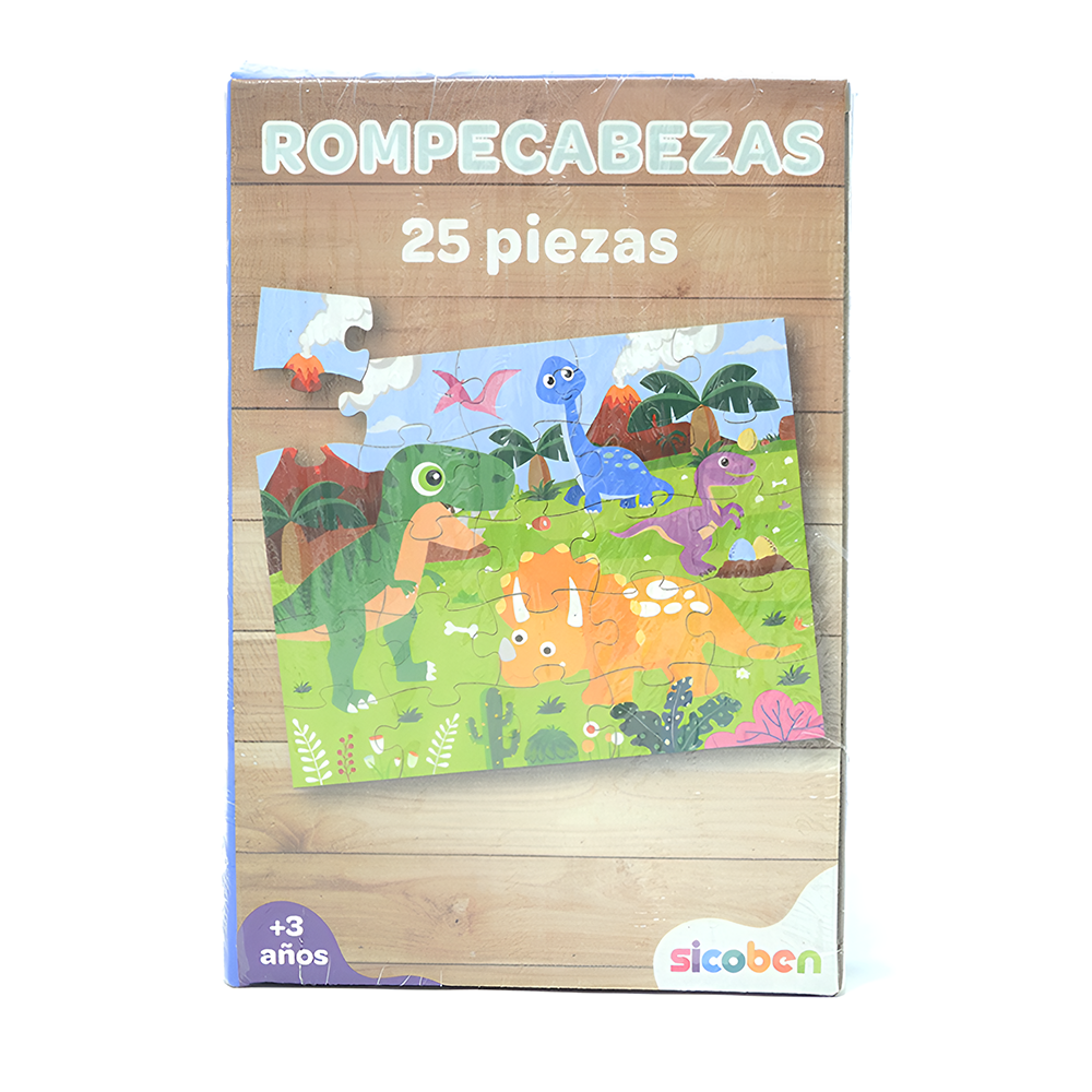 Rompecabeza 25 Piezas Dinosaurios 3+ Sicoben