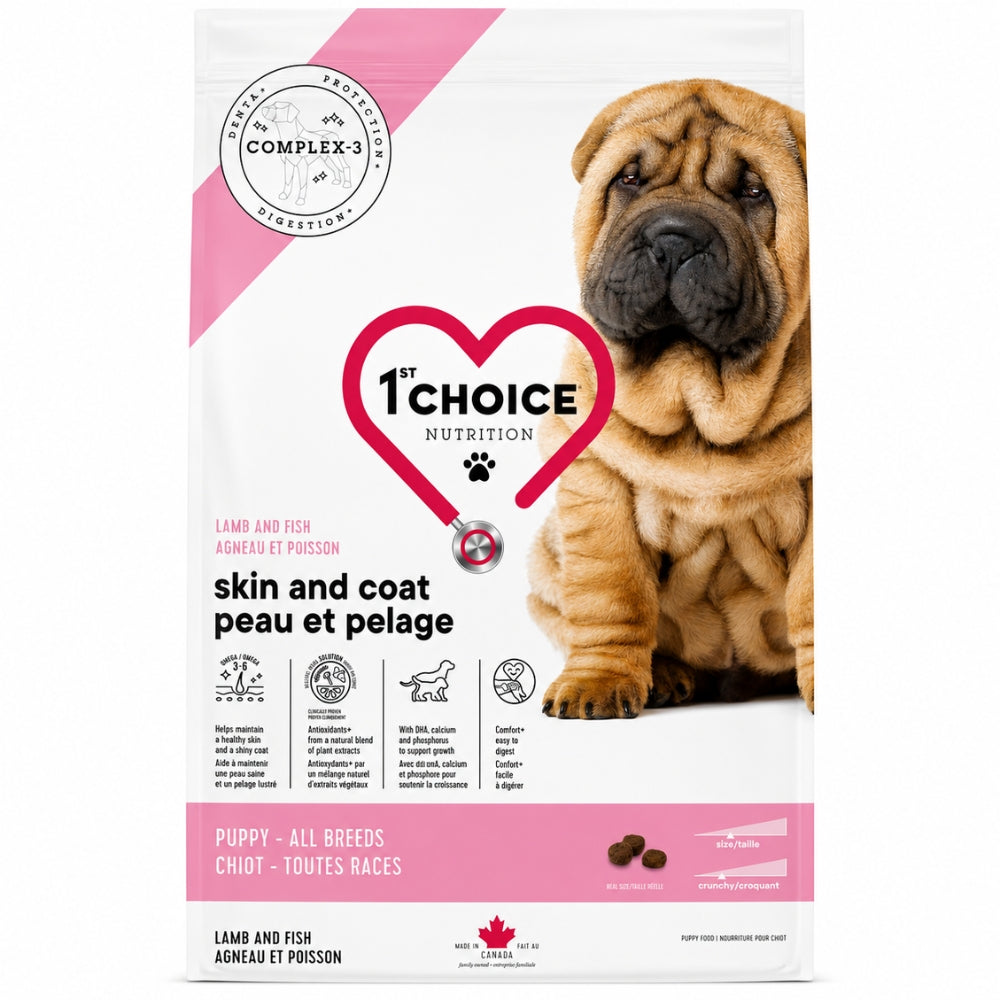 1st Choice Alimento para Cachorros Cuidado de la Piel y el Pelaje Sabor Cordero 11Kg