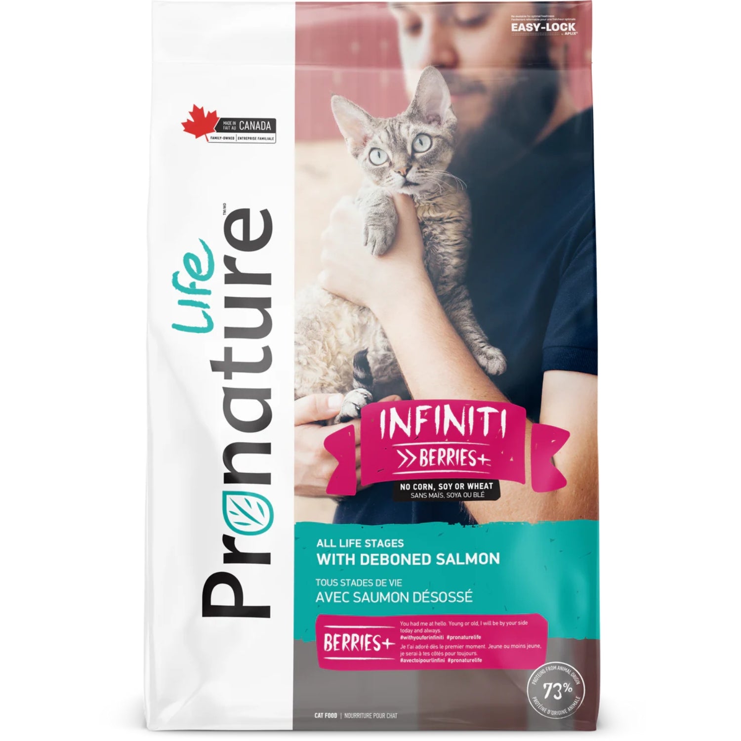 Pronature Life INFINITI Alimento para Gatos de Todas las Razas y Todas las Etapas de Vida Sabor Salmon 5 kg