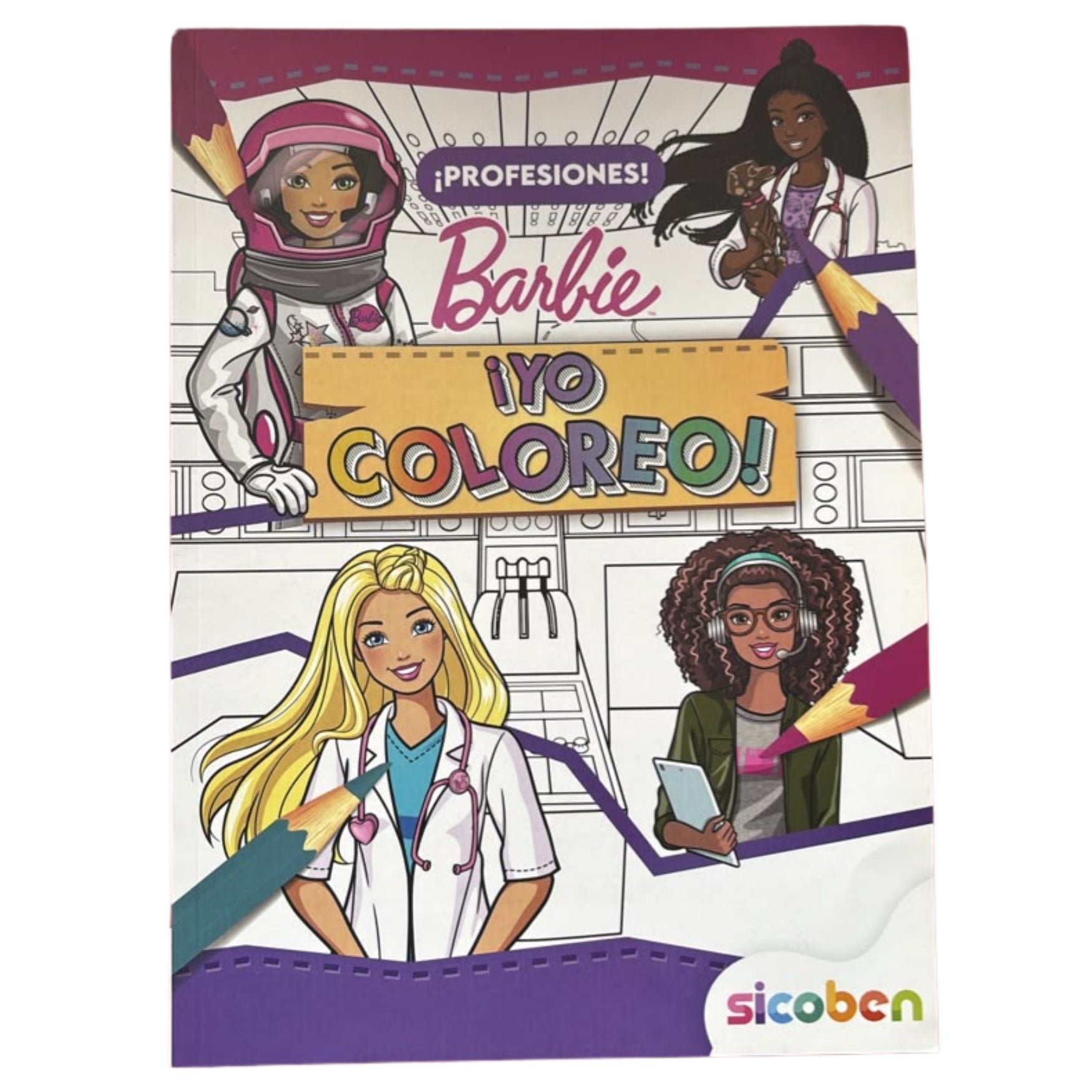 Sicoben Yo Coloreo Libro Infantil Para Colorear Barbie Profesiones