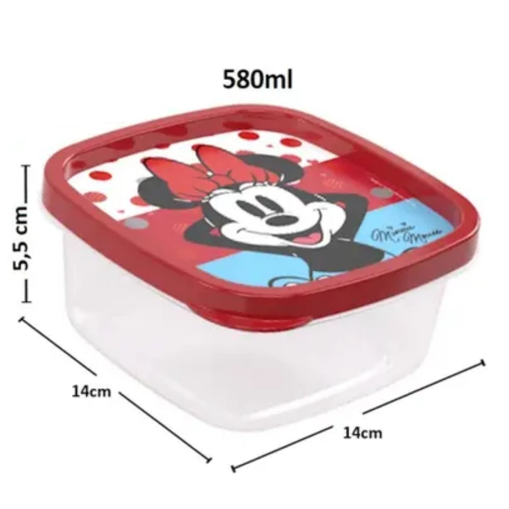 Alfa Hogar Recipiente Cuadrado Minnie Mouse 580ml