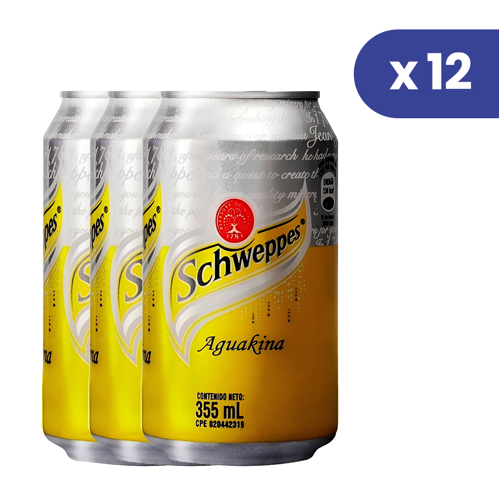 Aguakina Schweppes Pack de 12 Latas de 355ml